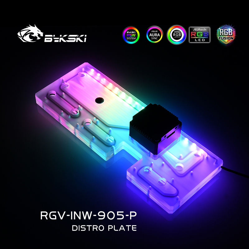 Distro Plate Ddc Pump Combo - Bykski RGV-INW-905-P Pelat Distribusi Akrilik /